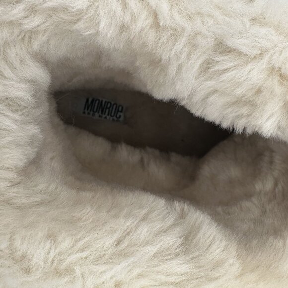Monroe Fleece Lined Suede Boots Size 9 Womens Tan Slip-On Warm Comfortable - Picture 7 of 7